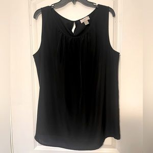LOFT Black Dressy Sleeveless Top / Size XL / Classic Dress Tank / Flowy